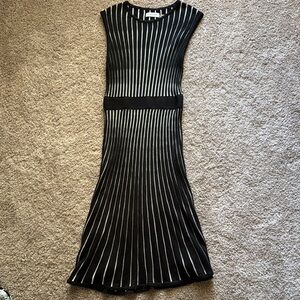 Calvin Klein Black and White Midi Dress